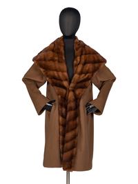 J. Mendel Wool Coat with Mink Fur Trim