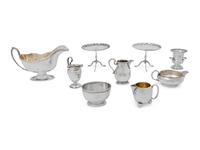 An Assembled Group of English Silver Table Articles