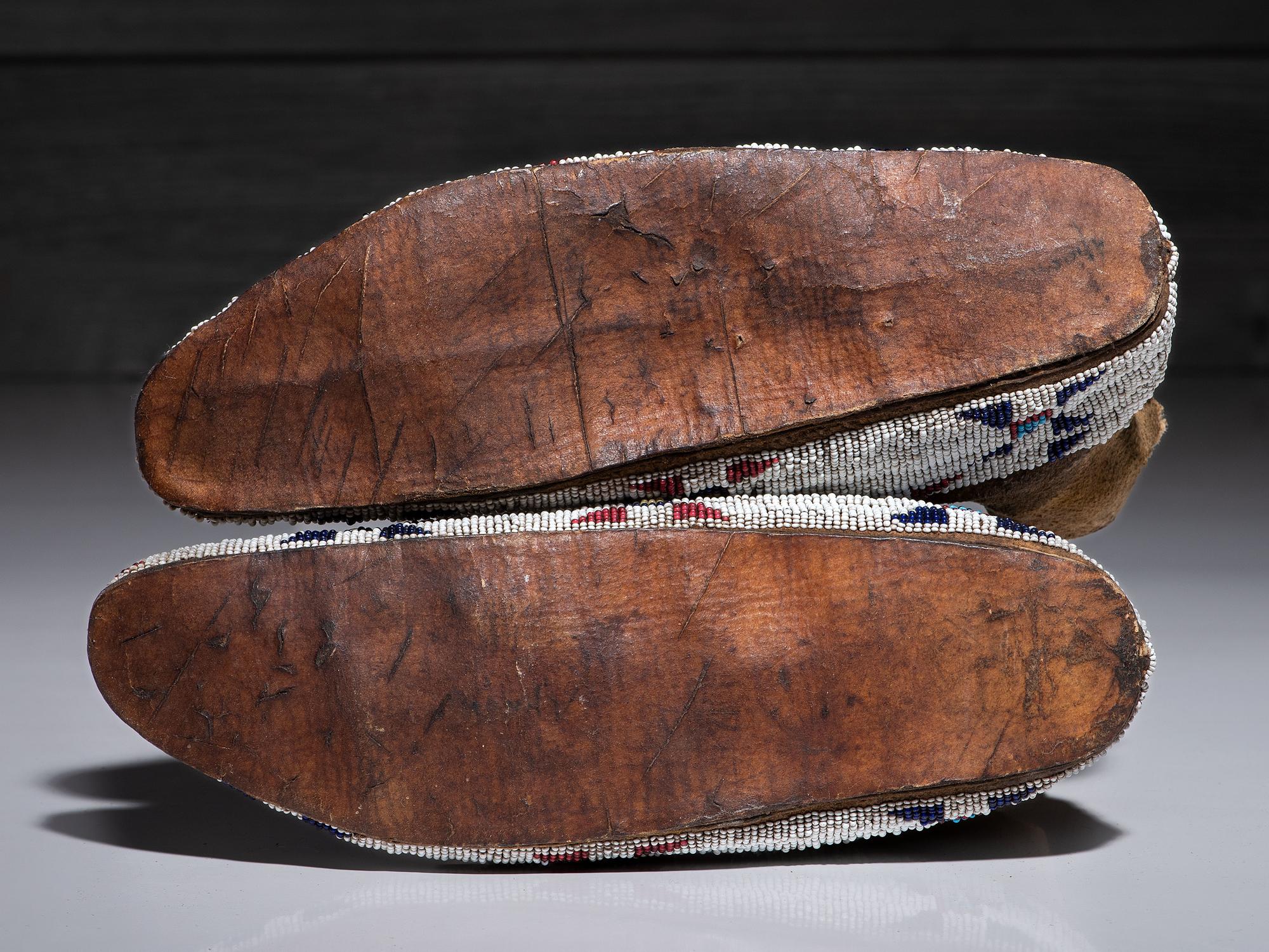 Cheyenne Beaded Hide Moccasins