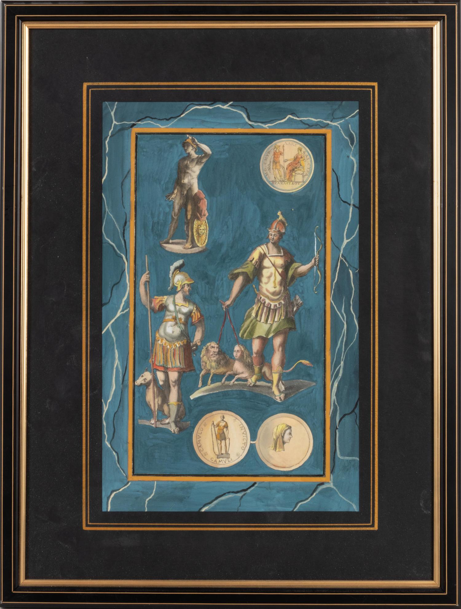 Four Italian Colored Engravings