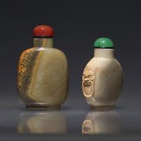 Two Chinese Jade Snuff Bottles, Qing Dynasty, Circa 1750-1850 — 1750-1850年 玉鼻煙壺兩支