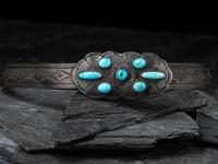 Navajo Silver and Turquoise Hat Band