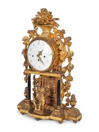 An Austrian Carved Giltwood Mantel Clock