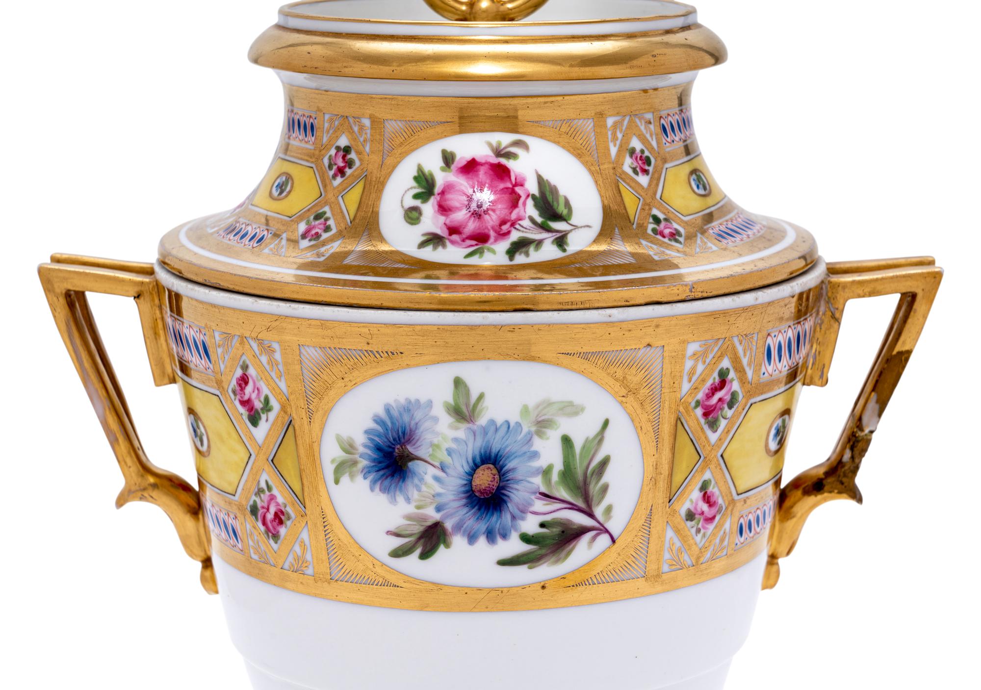 A Paris Porcelain ' Church Gresley' Fruit Cooler and Cover