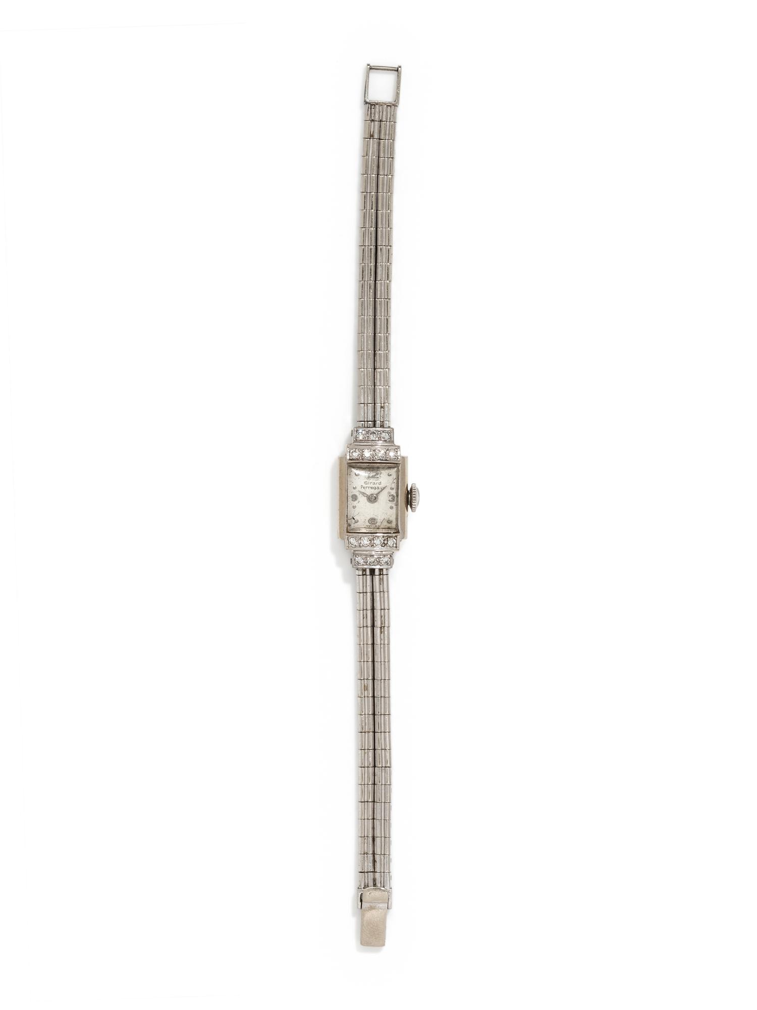 GIRARD-PERREGAUX, 14K WHITE GOLD AND DIAMOND WRISTWATCH