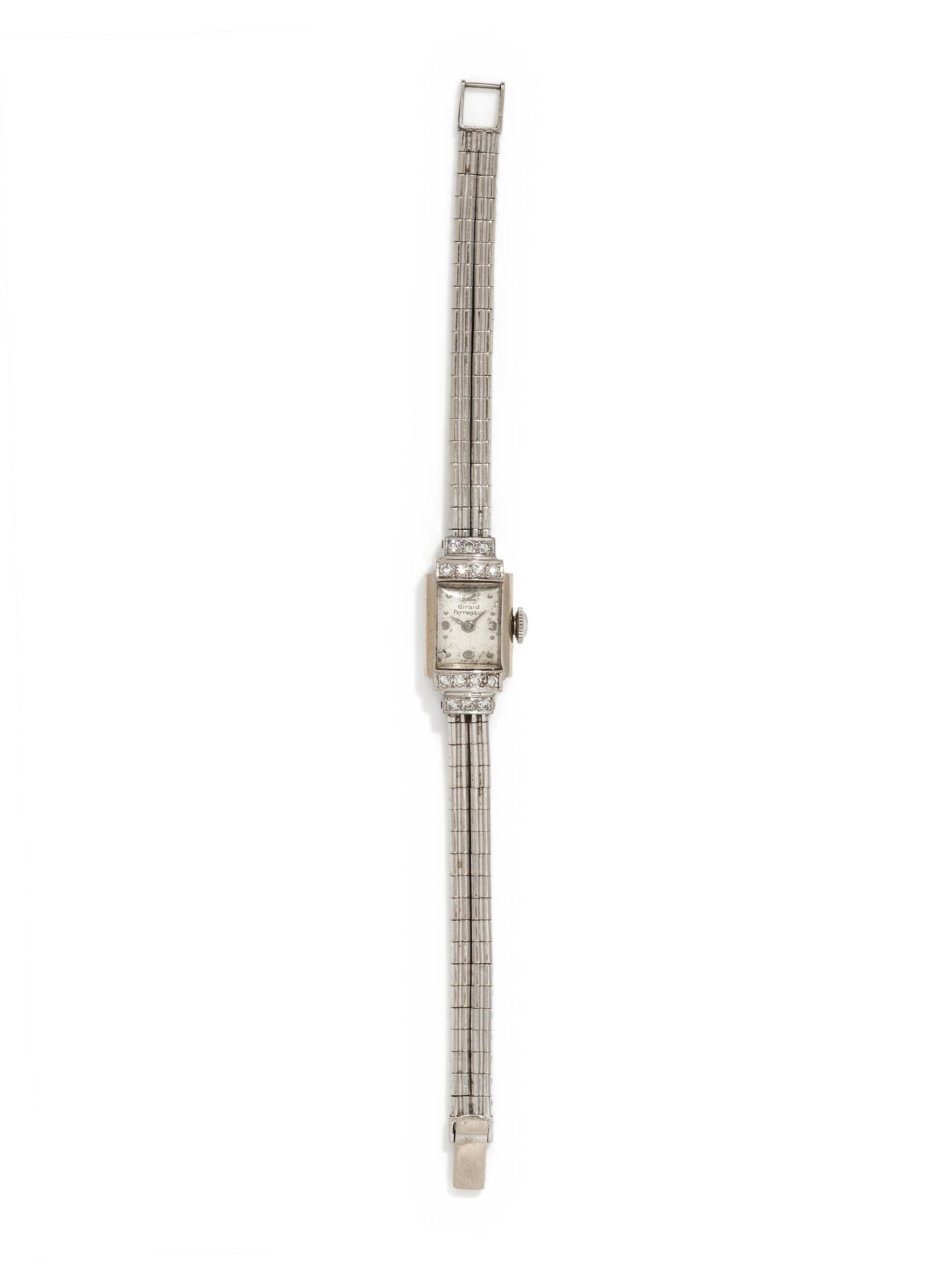 GIRARD-PERREGAUX, 14K WHITE GOLD AND DIAMOND WRISTWATCH