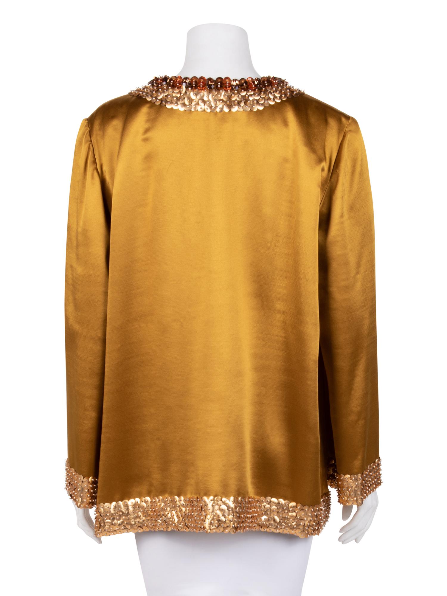 Givenchy Haute Couture Embellished Satin Top, 1980-90s