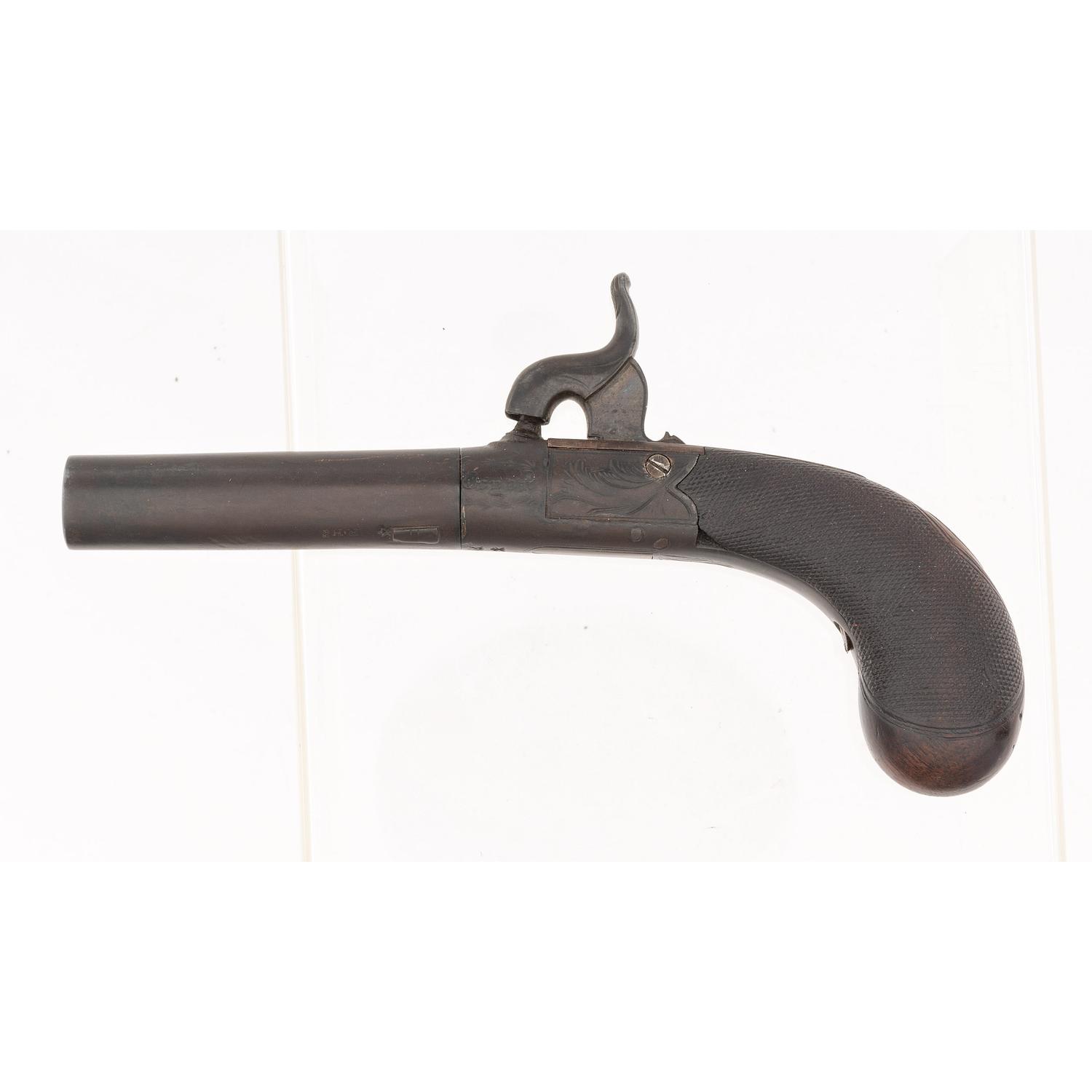 Tryon Retailer Marked English Percussion Twist-Off Pocket Pistol
