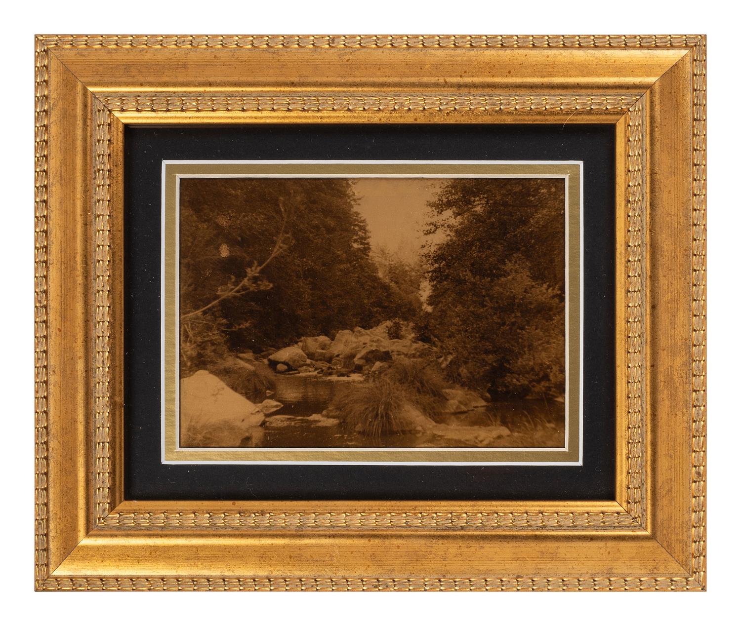 [EARLY PHOTOGRAPHY]. 7 scenic gold tone photographs, incl. coastal scene attrib. to R. LeSesne.