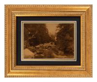 [EARLY PHOTOGRAPHY]. 7 scenic gold tone photographs, incl. coastal scene attrib. to R. LeSesne.