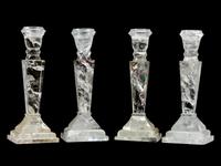 A Set of Four Louis XVI Style Rock Crystal Candlesticks