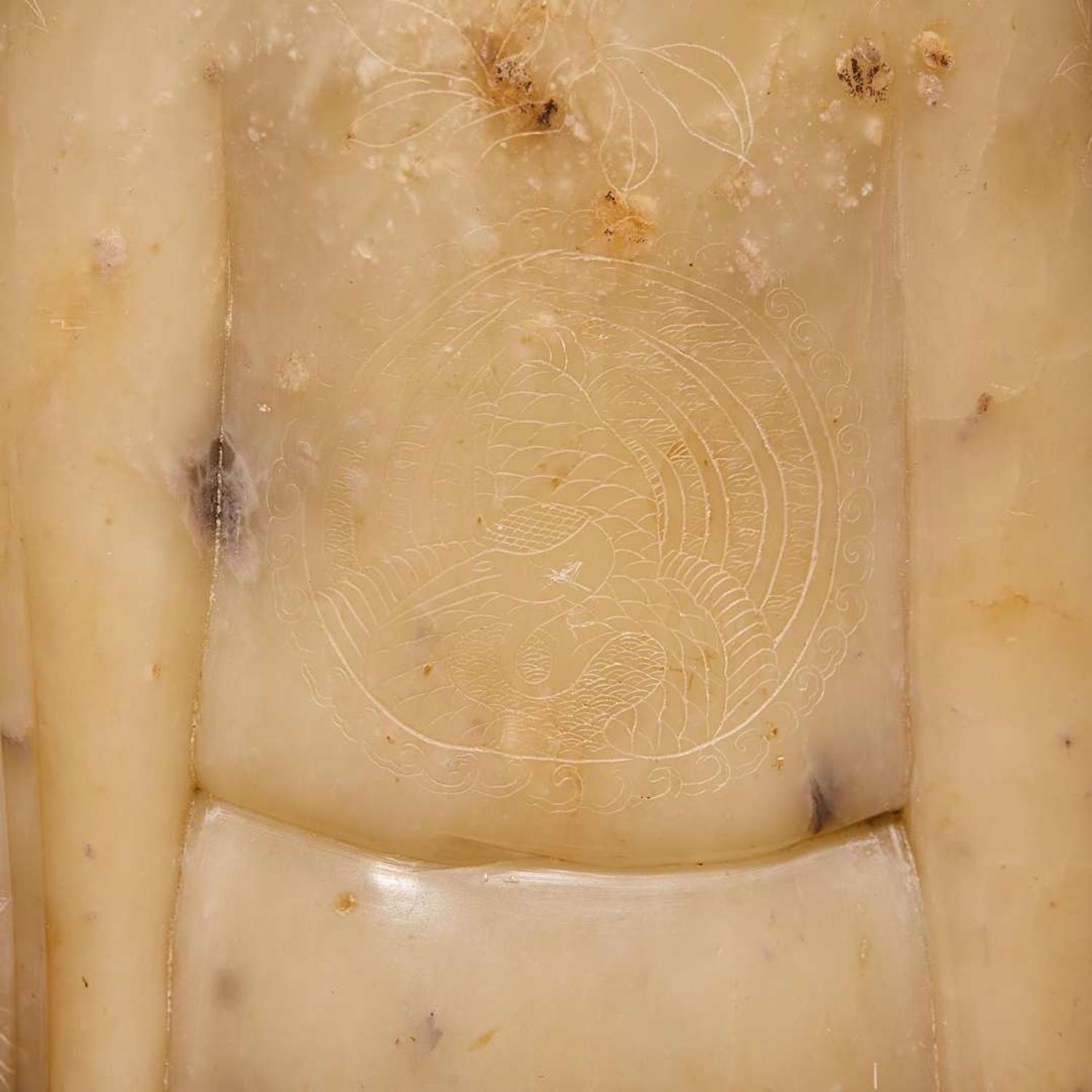 A Chinese carved soapstone figure of Shoulao 壽山石雕羅漢 Qing dynasty ?