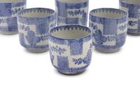 Six Chinese Blue and White Porcelain Teacups