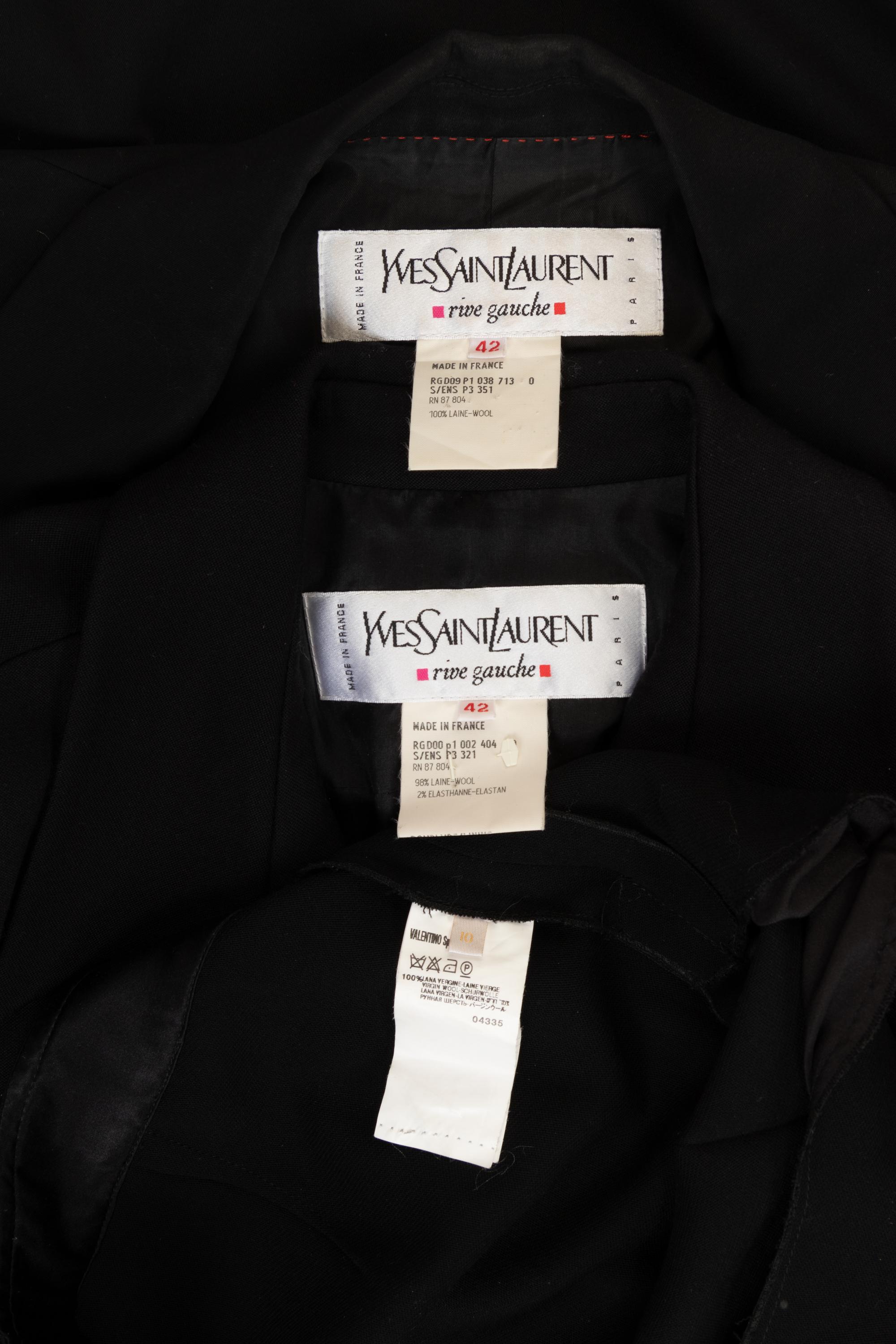 Three Designer Items: Two Yves Saint Laurent Jackets and One Pair of Valentino Pants, 2000-10s