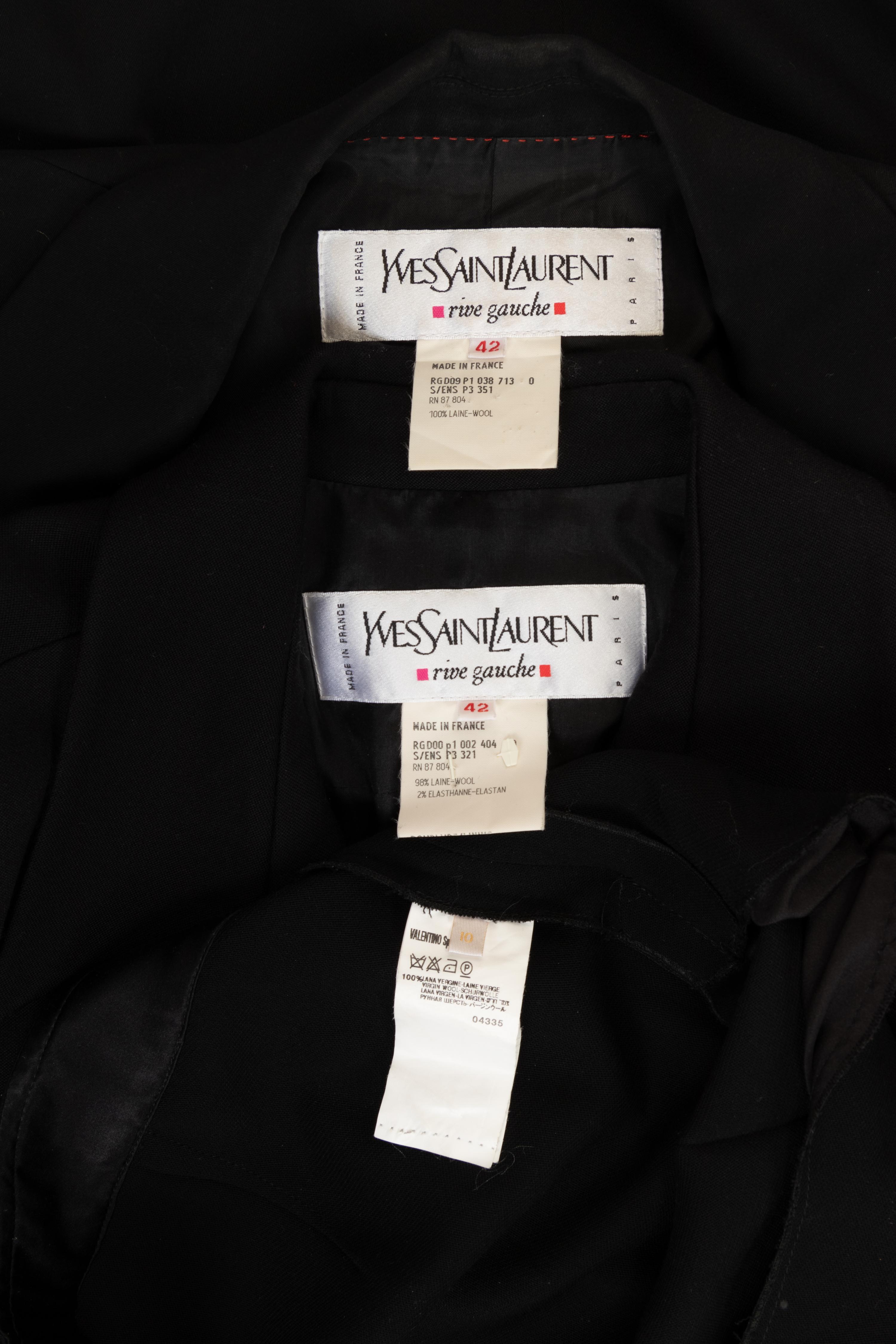Three Designer Items: Two Yves Saint Laurent Jackets and One Pair of Valentino Pants, 2000-10s