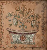 A Silkwork Embroidered Floral Picture