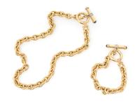 A Yellow Gold, Sapphire and Diamond Demi Parure, 46.20 dwts.