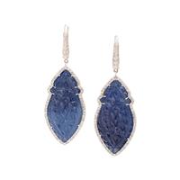 CARVED SAPPHIRE AND DIAMOND EARRINGS