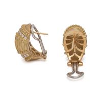 YELLOW GOLD AND DIAMOND EARCLIPS