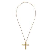 A Byzantine-Style Gold and Glass Cross Pendant — with a gold chain