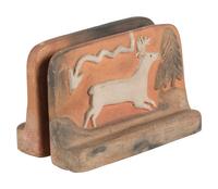Pueblo Pottery Bookends, with Stags and Lightening