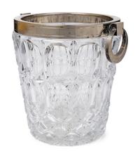 A Silver-Plate Mounted Glass Wine Cooler