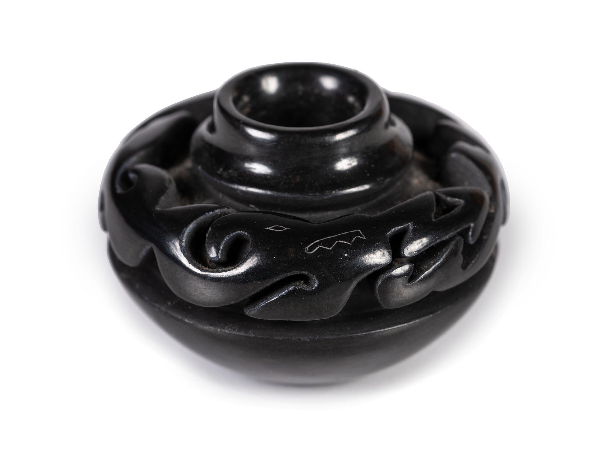 Miniature Carved Blackware Pottery
