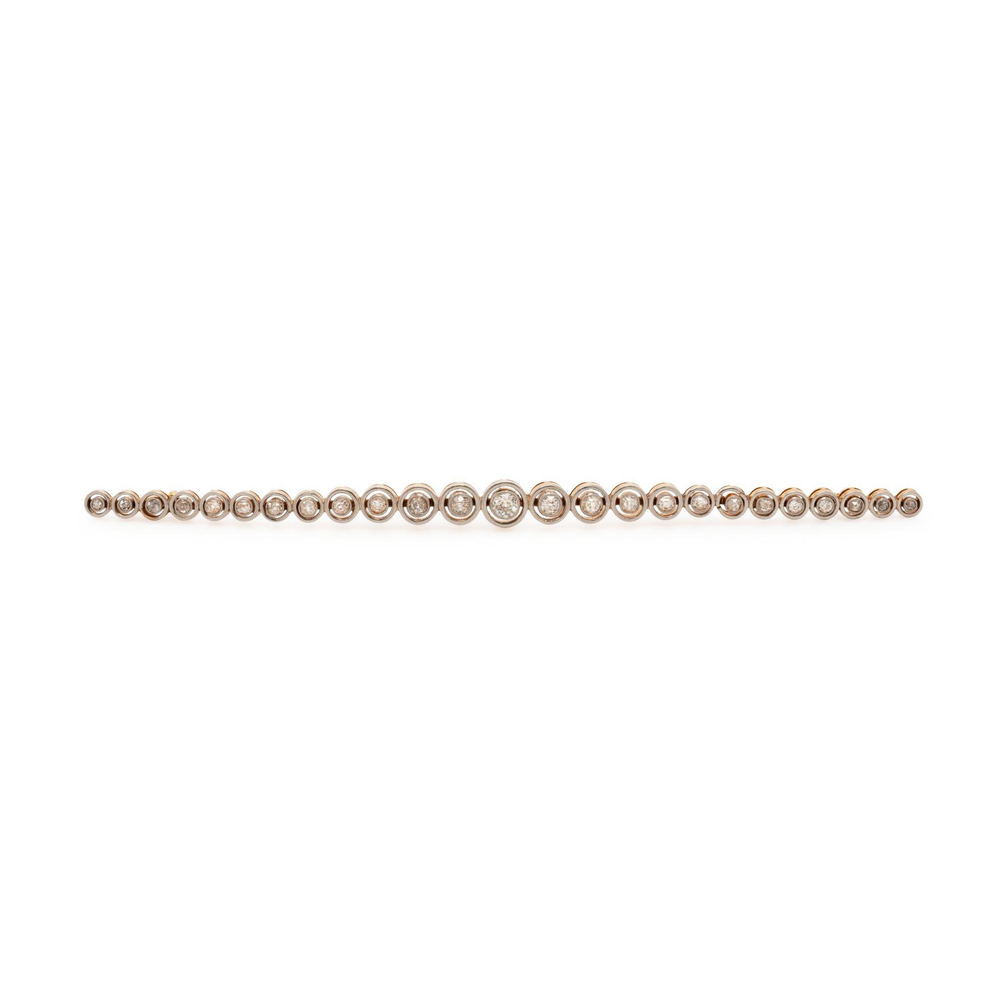 DIAMOND BAR BROOCH