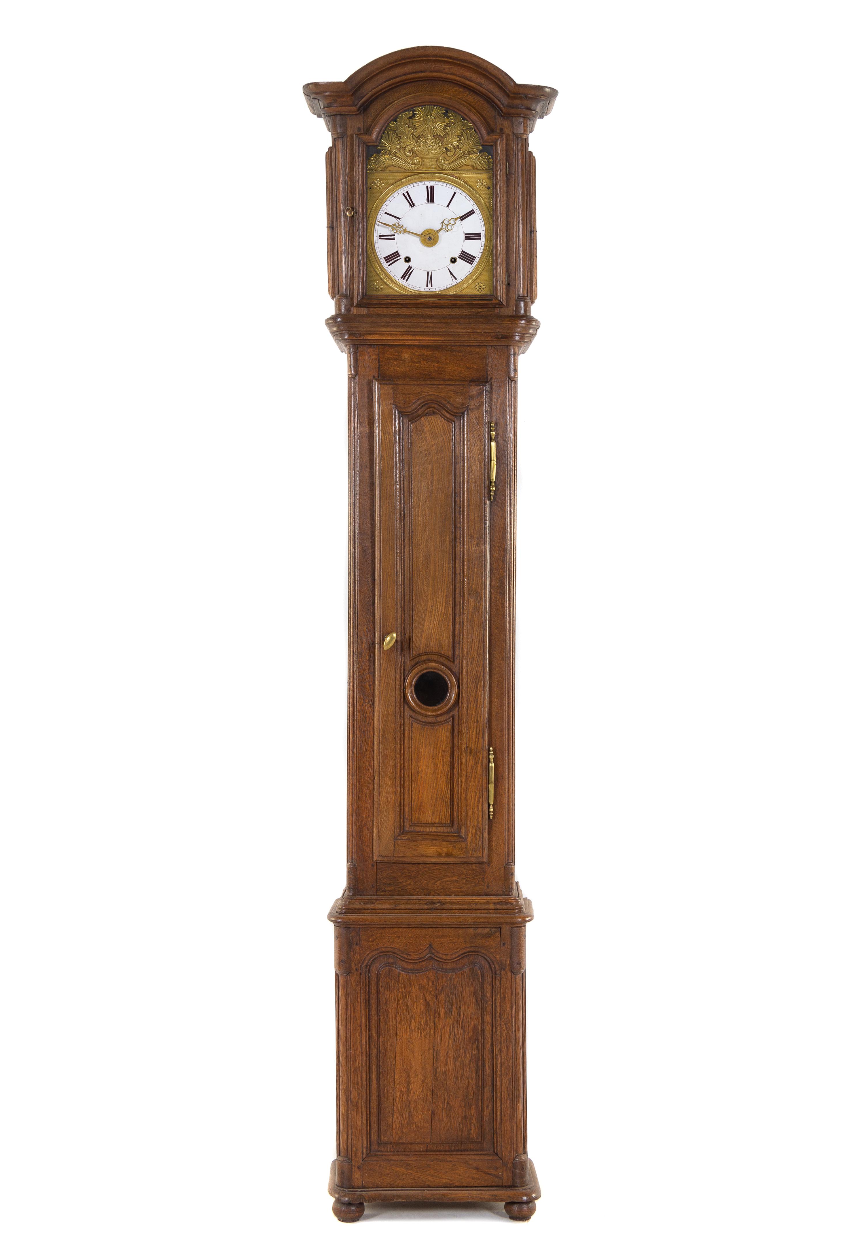 A Louis Philippe Oak Tall Case Clock