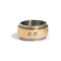 CARTIER, YELLOW GOLD AND STEEL 'SANTOS' RING