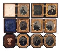 [EARLY PHOTOGRAPHY - CASES & FRAMES]. A group of 20 assorted union cases, most containing images, including: