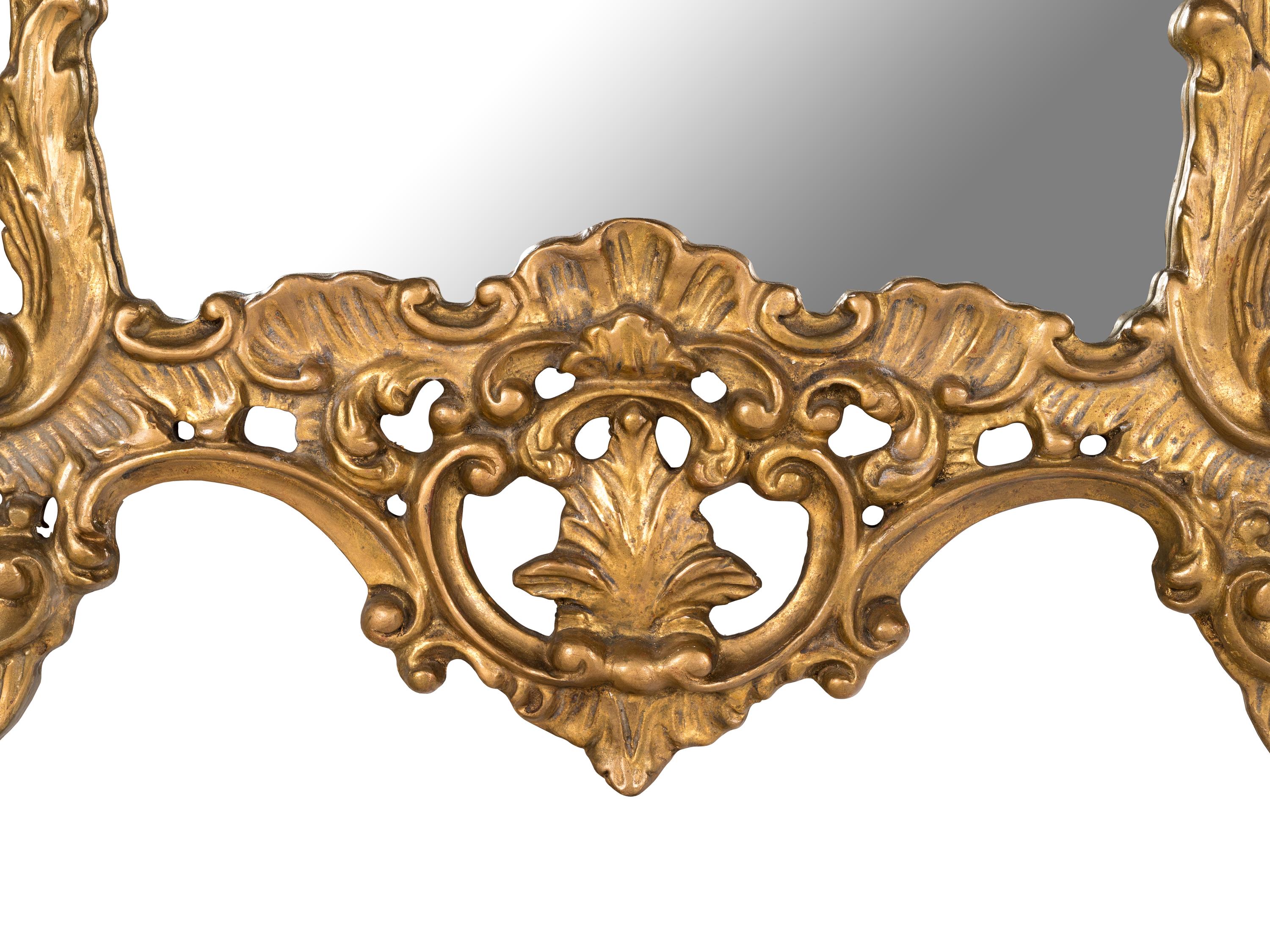 A Rococo Style Giltwood Trumeau Mirror