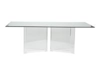A Modern Lucite Pedestal and Glass Top Dining Table — CIRCA 1980