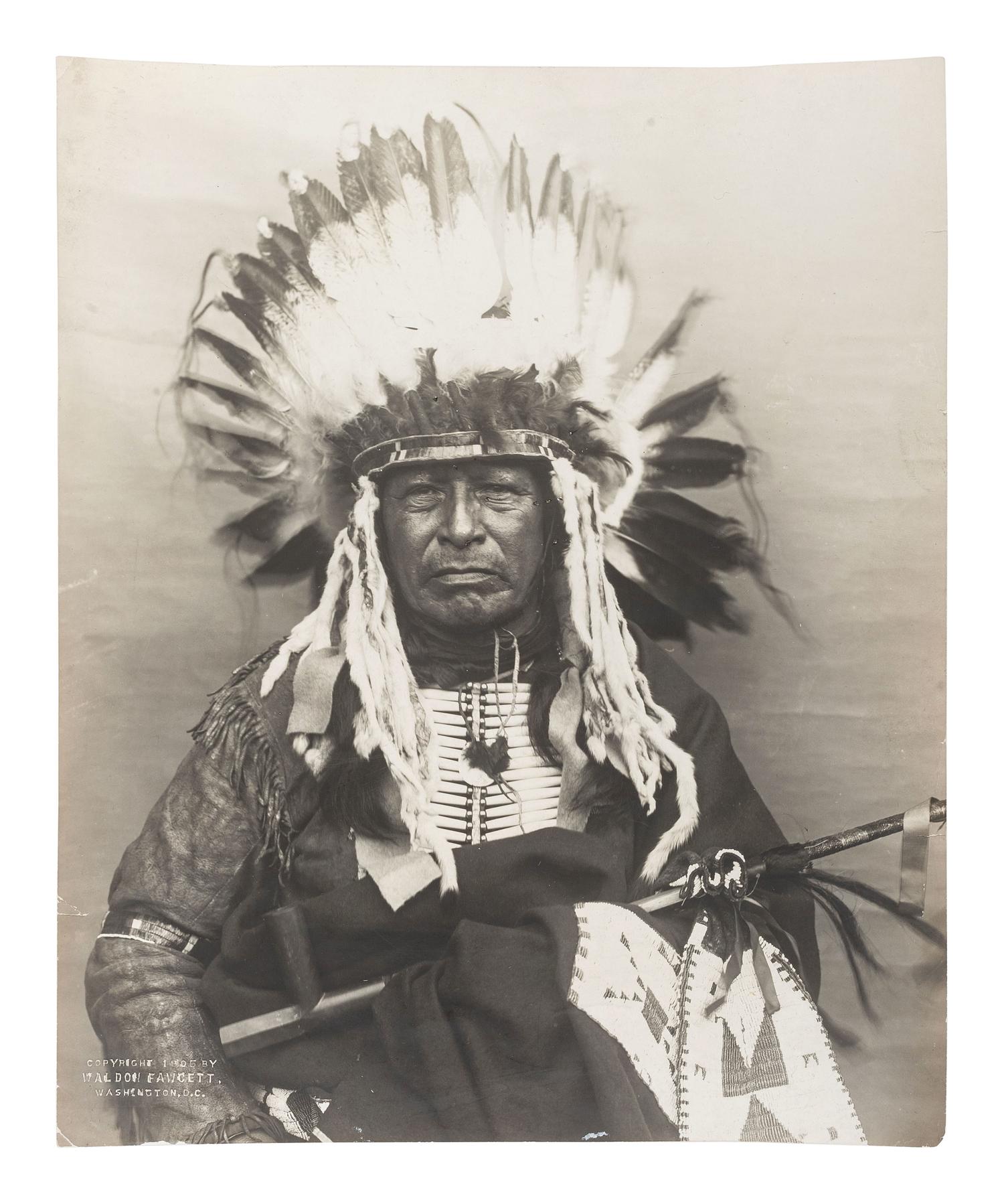 [NATIVE AMERICANS]. A group of 8 photographs of Native American subjects by FAWCETT and RUTTER.