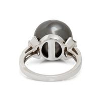CULTURED TAHITIAN PEARL AND DIAMOND RING