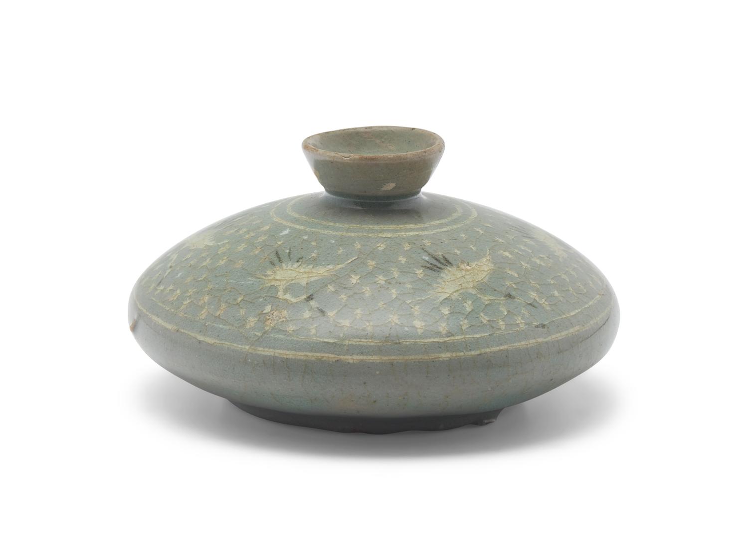 A Small Korean 'Sangam' Celadon Oil Jar