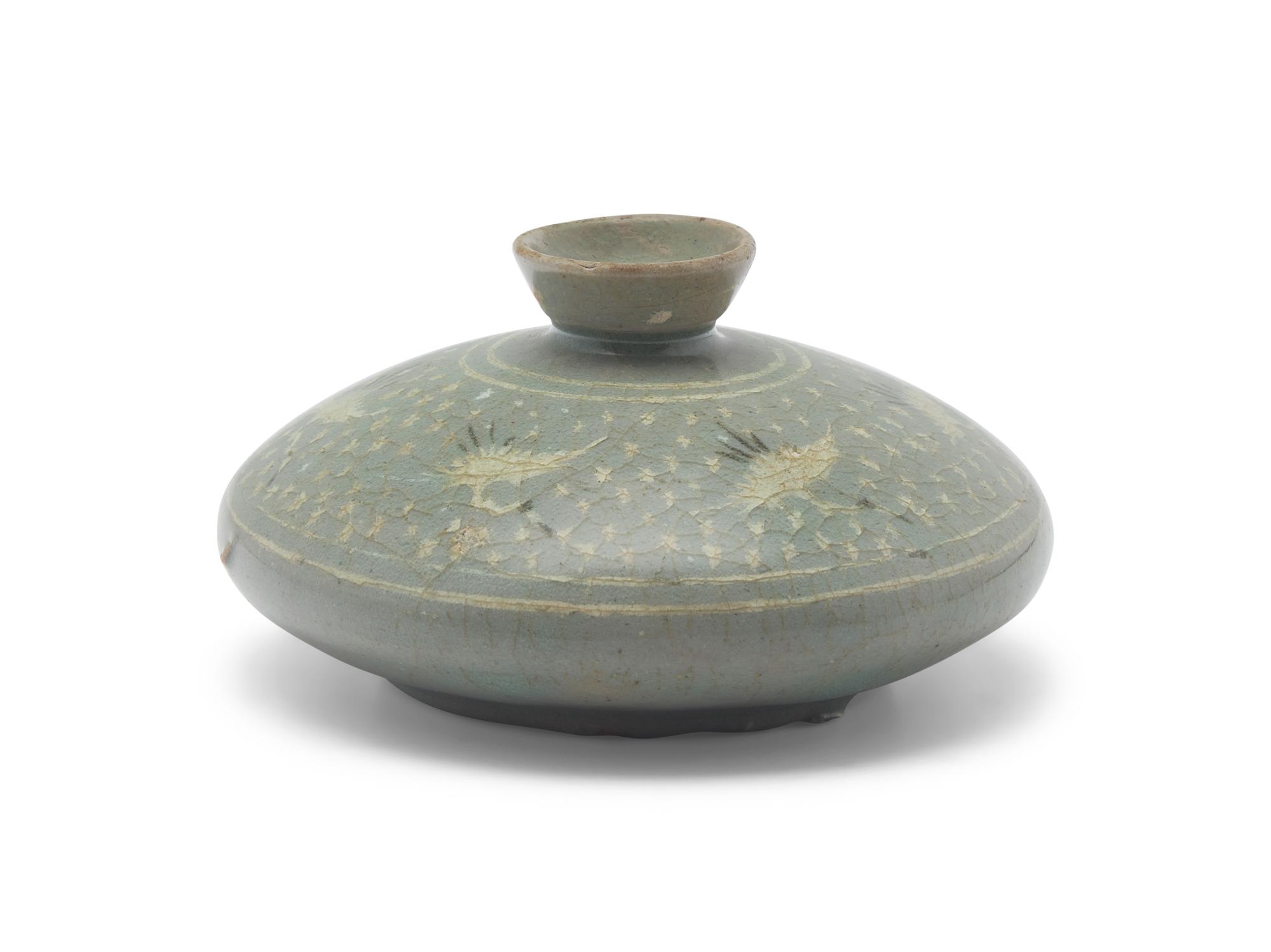 A Small Korean 'Sangam' Celadon Oil Jar