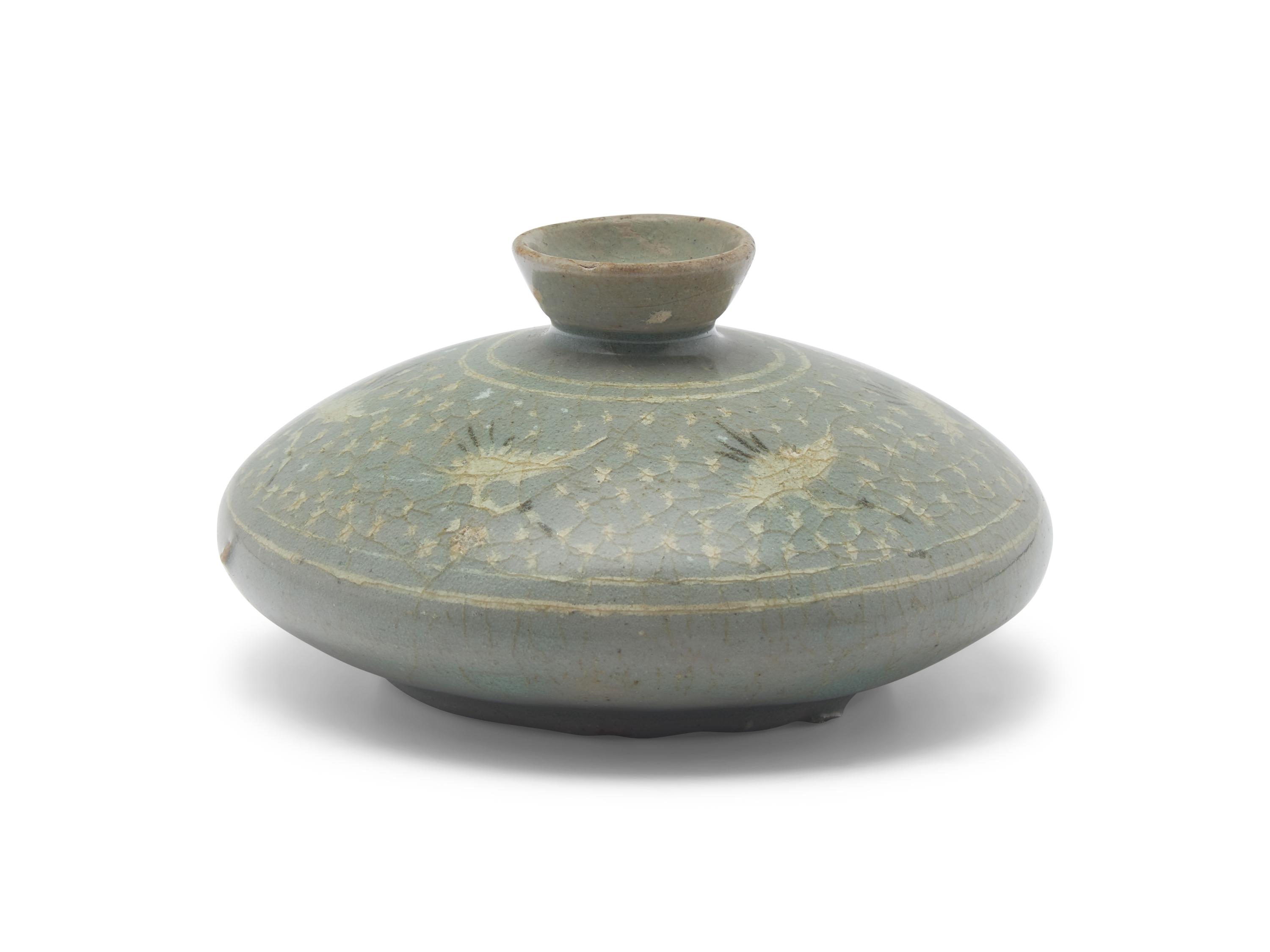 A Small Korean 'Sangam' Celadon Oil Jar