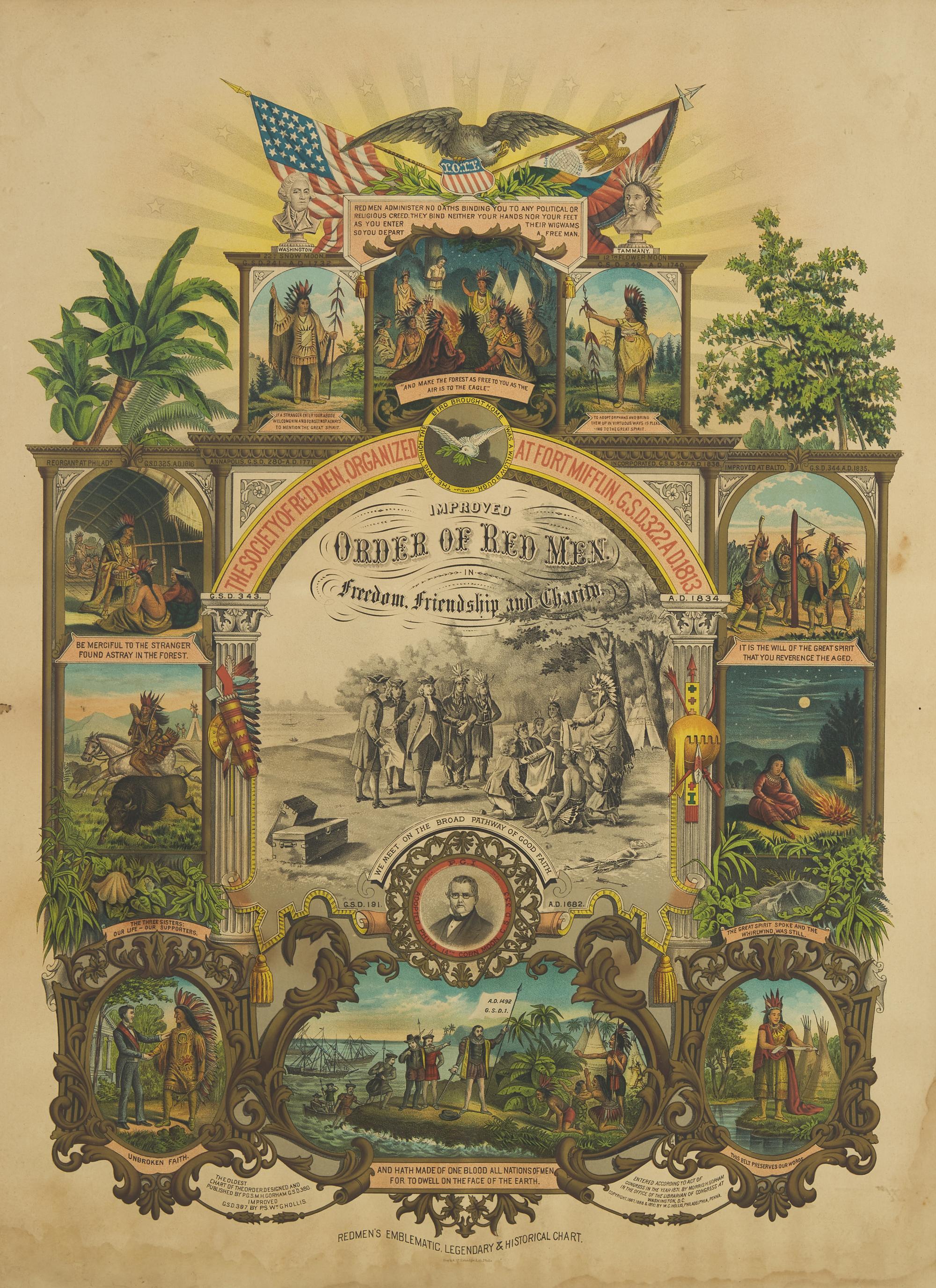 [Philadelphia] Group of 6 prints of William Penn's Treaty with the Indians...