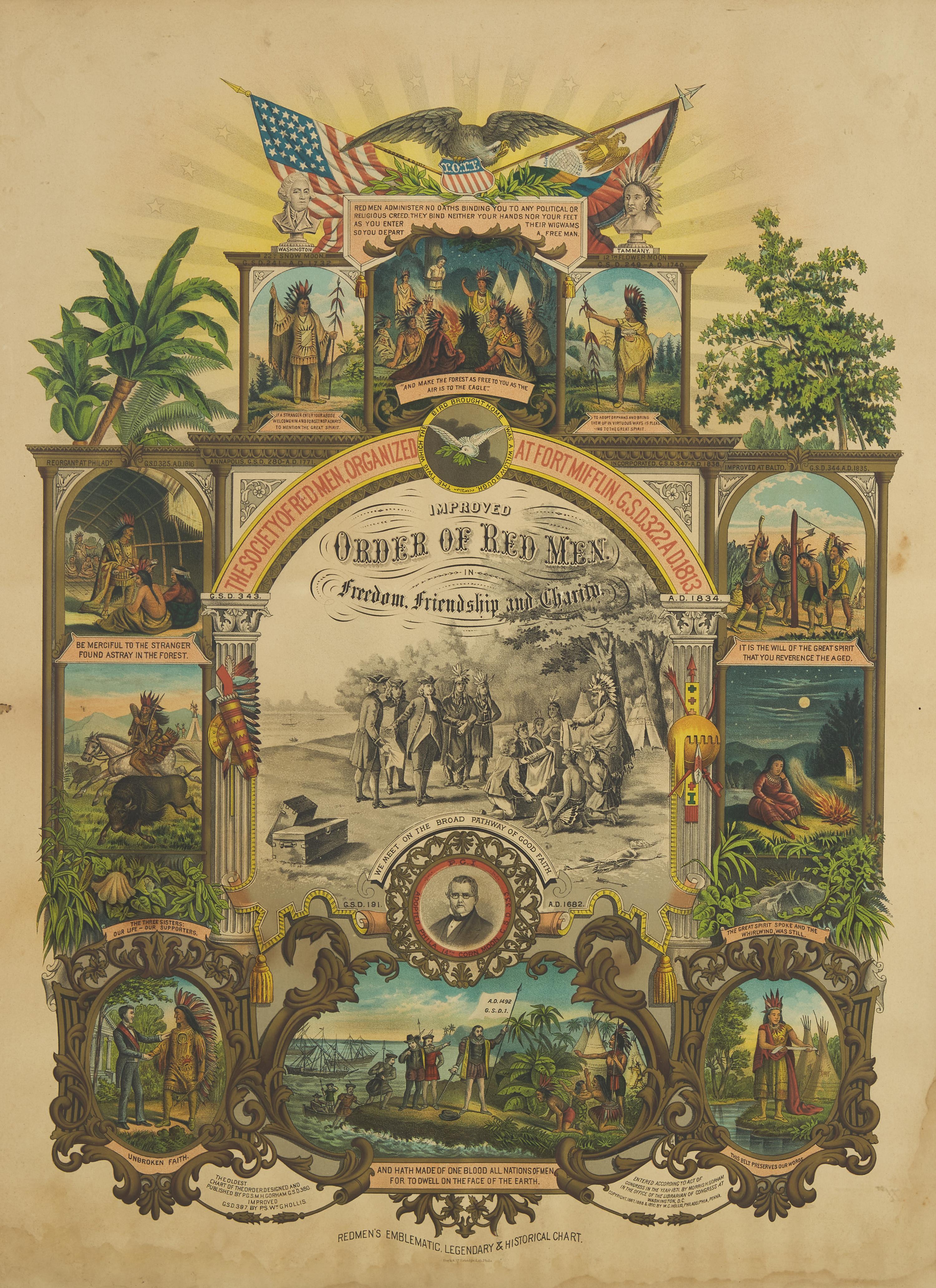 [Philadelphia] Group of 6 prints of William Penn's Treaty with the Indians...