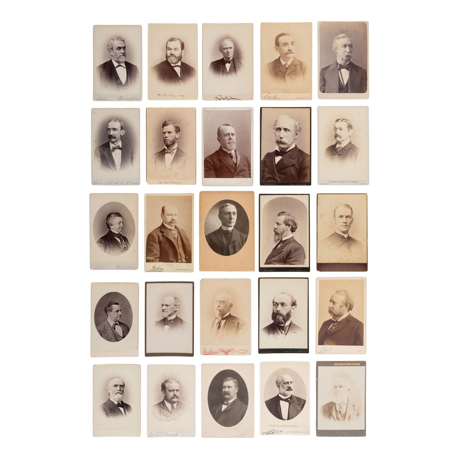 [Americana] Group of 92 Cabinet Cards of Politicians and Judges, incl. Works by Brady, etc.