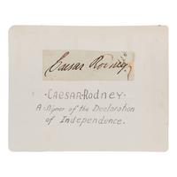 Rodney, Caesar (1728-1794). Cut signature ("Rodney Caesar"), n.p., n.d.