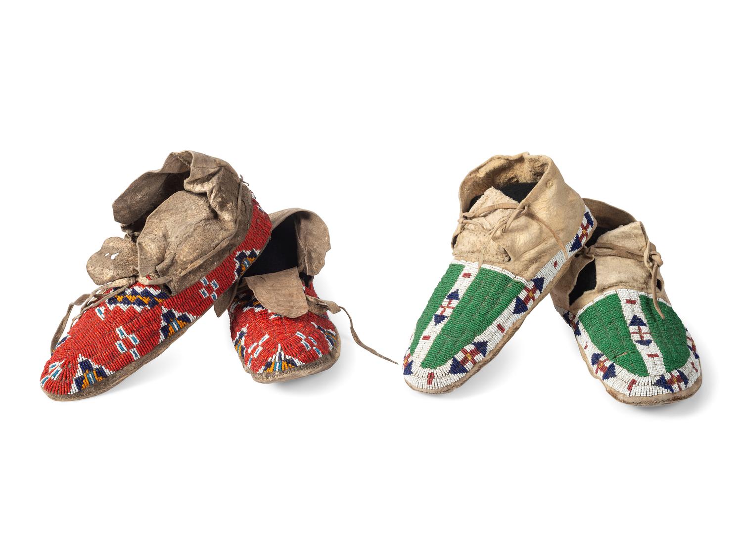 Sioux Beaded Hide Moccasins