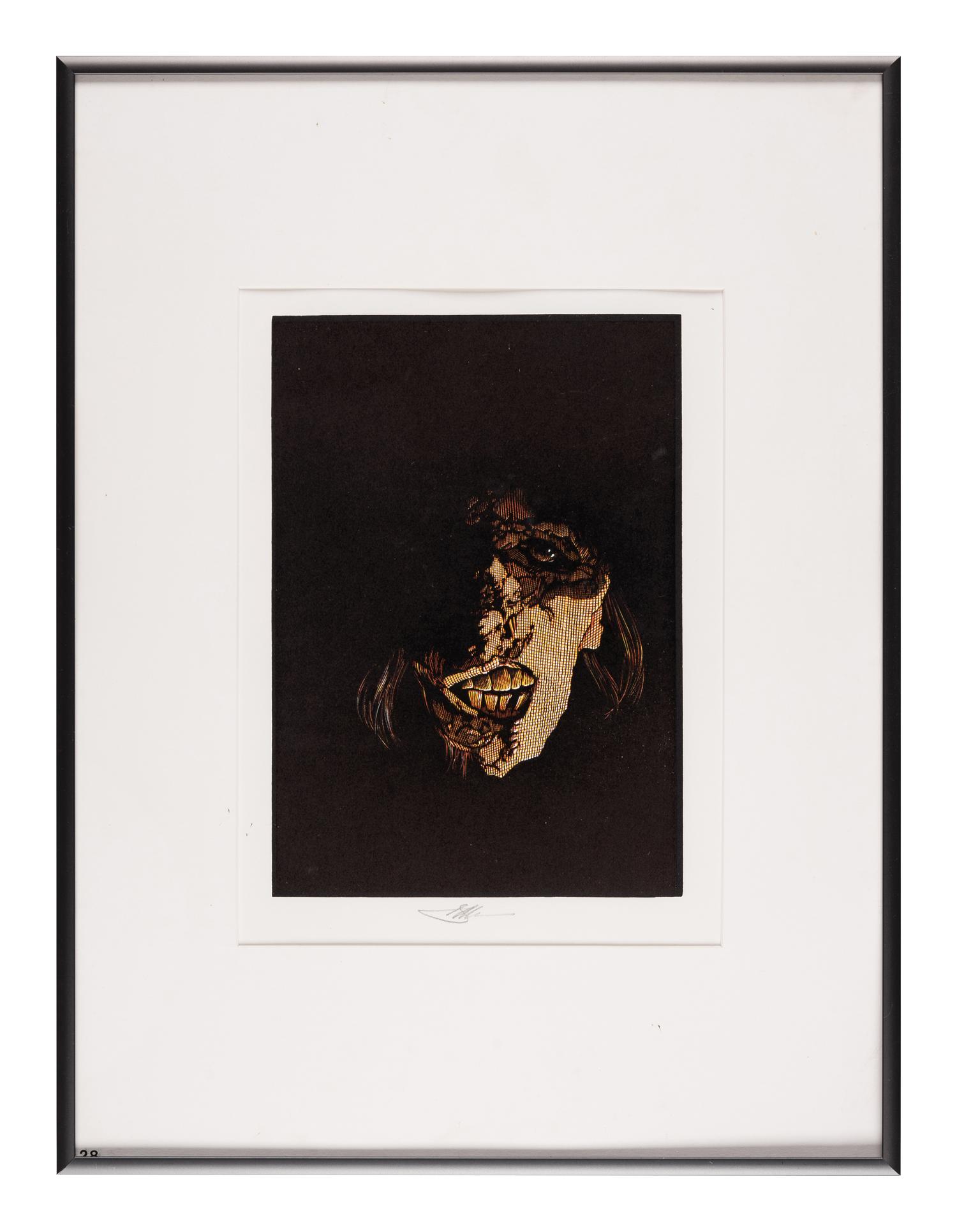 [MOSER, Barry, illustrator]. A group of 3 multiple color block prints from the Pennyroyal Press edition of Frankenstein, [West Hatfield, MA: Pennyroyal Press, 1983].