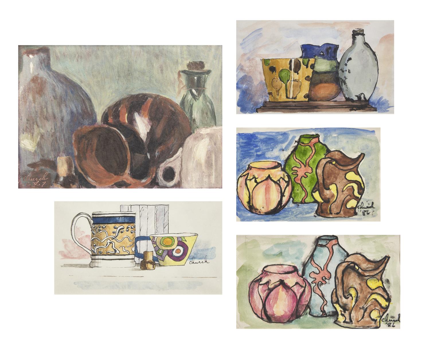 The Cork ; together with four Still Lifes with Crockery (Five Works)