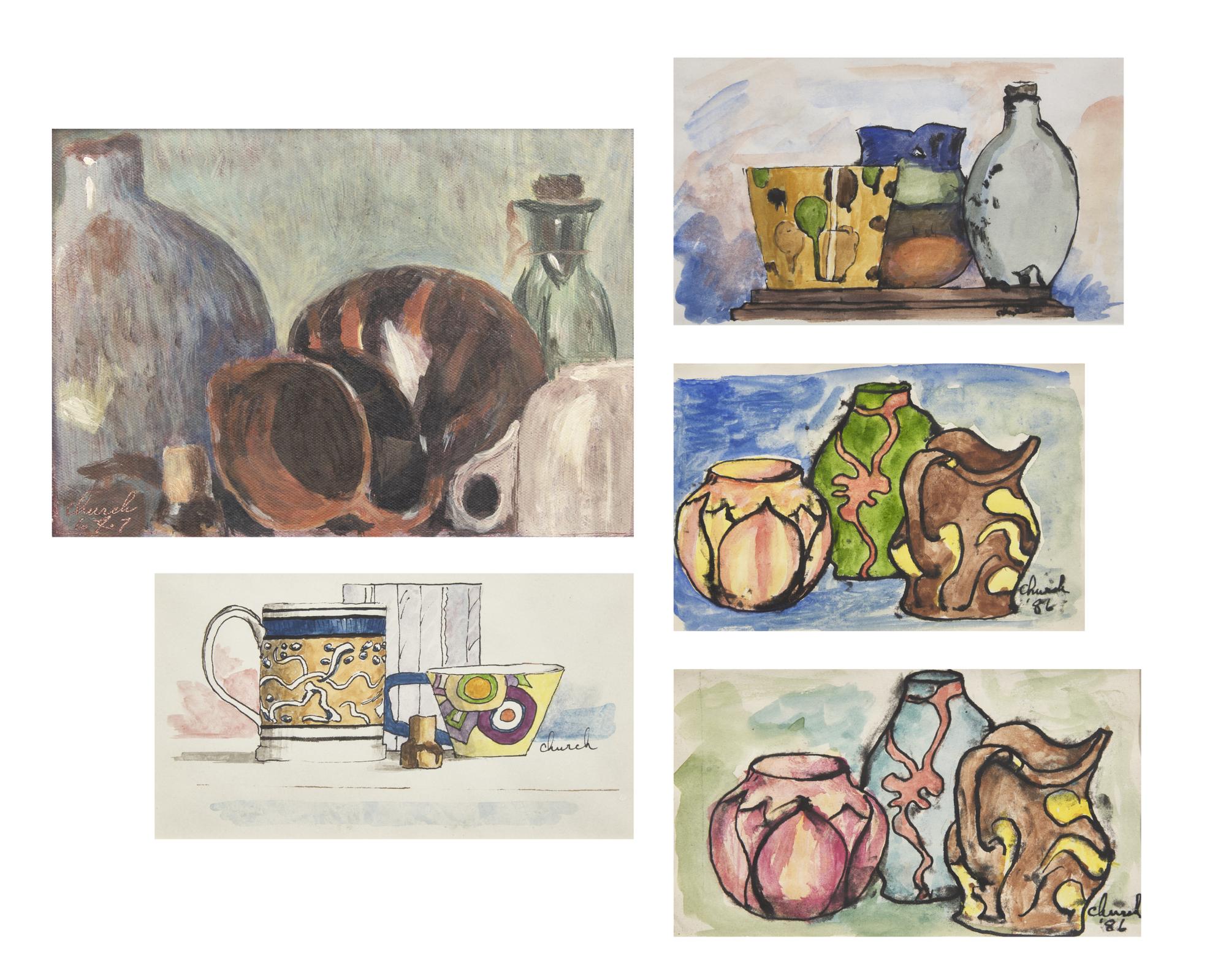 The Cork ; together with four Still Lifes with Crockery (Five Works)