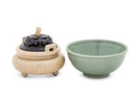 Two Chinese Monochrome Glazed Porcelain Vessels