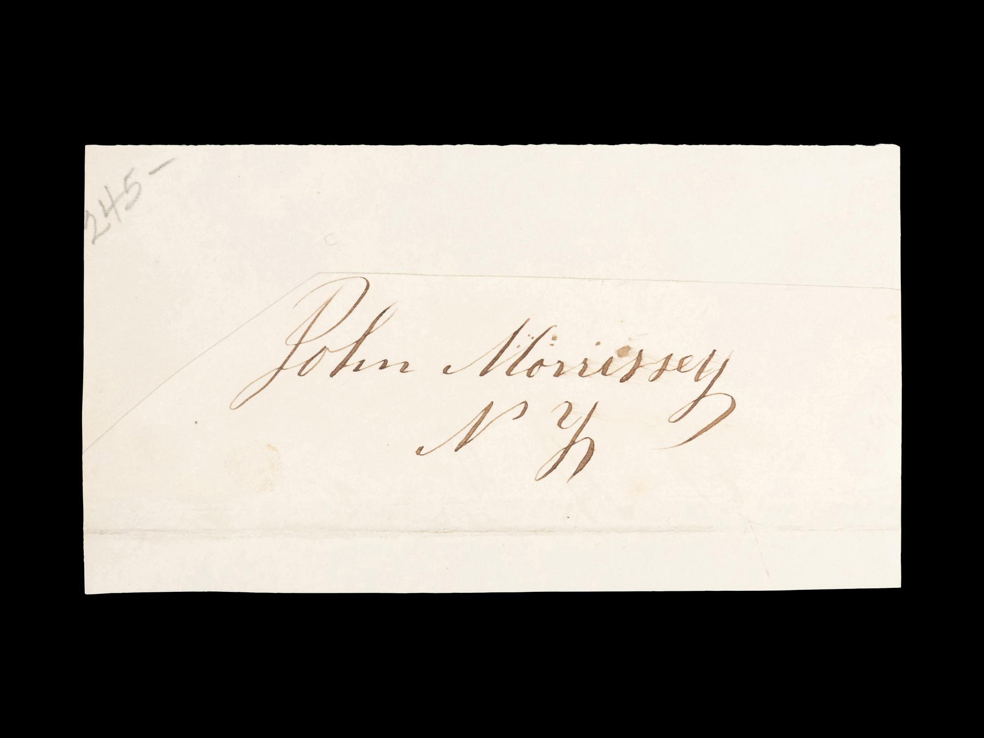 A Bare Knuckle Boxing Champion John Morrissey Signed Autograph,