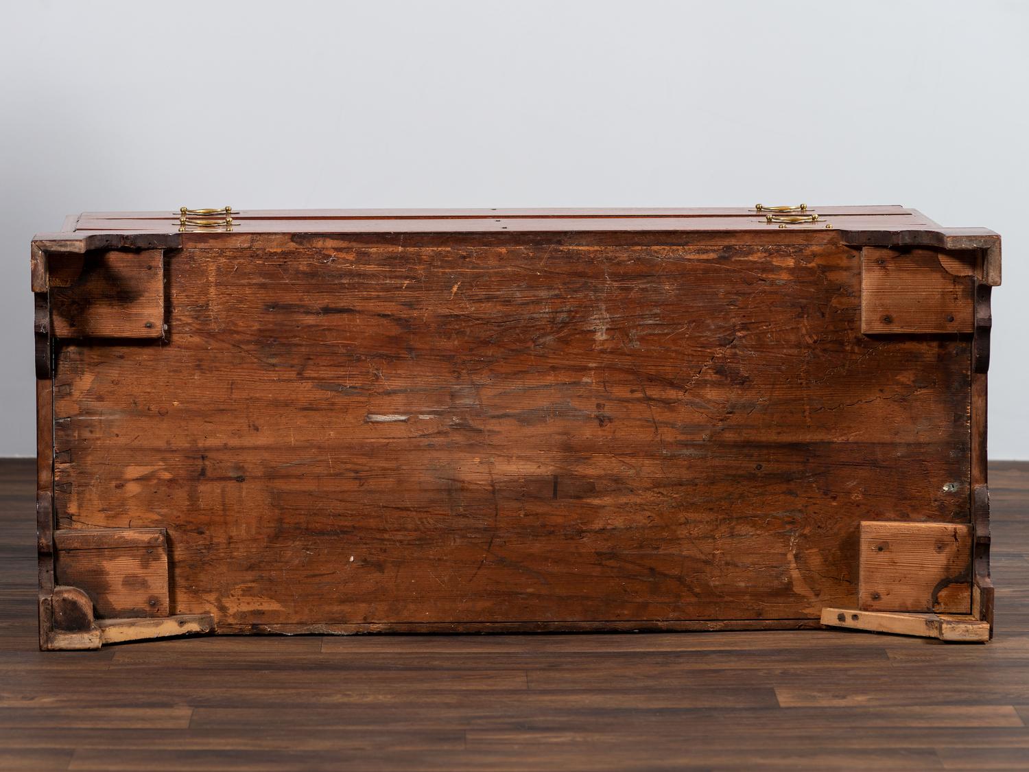 A Chippendale Figured Mahogany Linen Press
