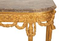 A Louis XVI Giltwood Marble Top Console Table — Early 19th Century